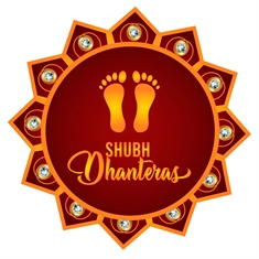 Shubh Dhanteras Footprint Transparent Sticker | Auspicious Festive Décor